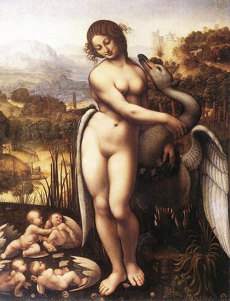 Leda and the Swan, Leonardo da Vinci, between 1505 and 1510. 